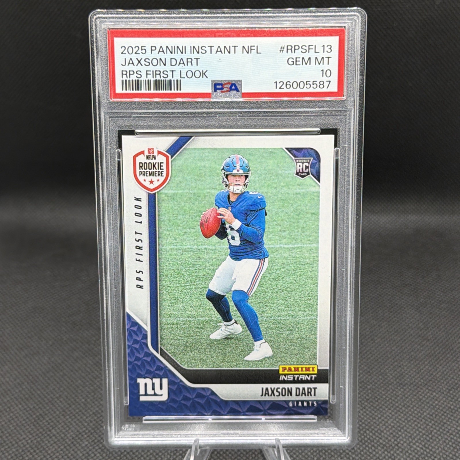 2025 Panini Instant Rps First Look – Jaxson Dart #RPSFL-13 /2678 (RC) PSA 10