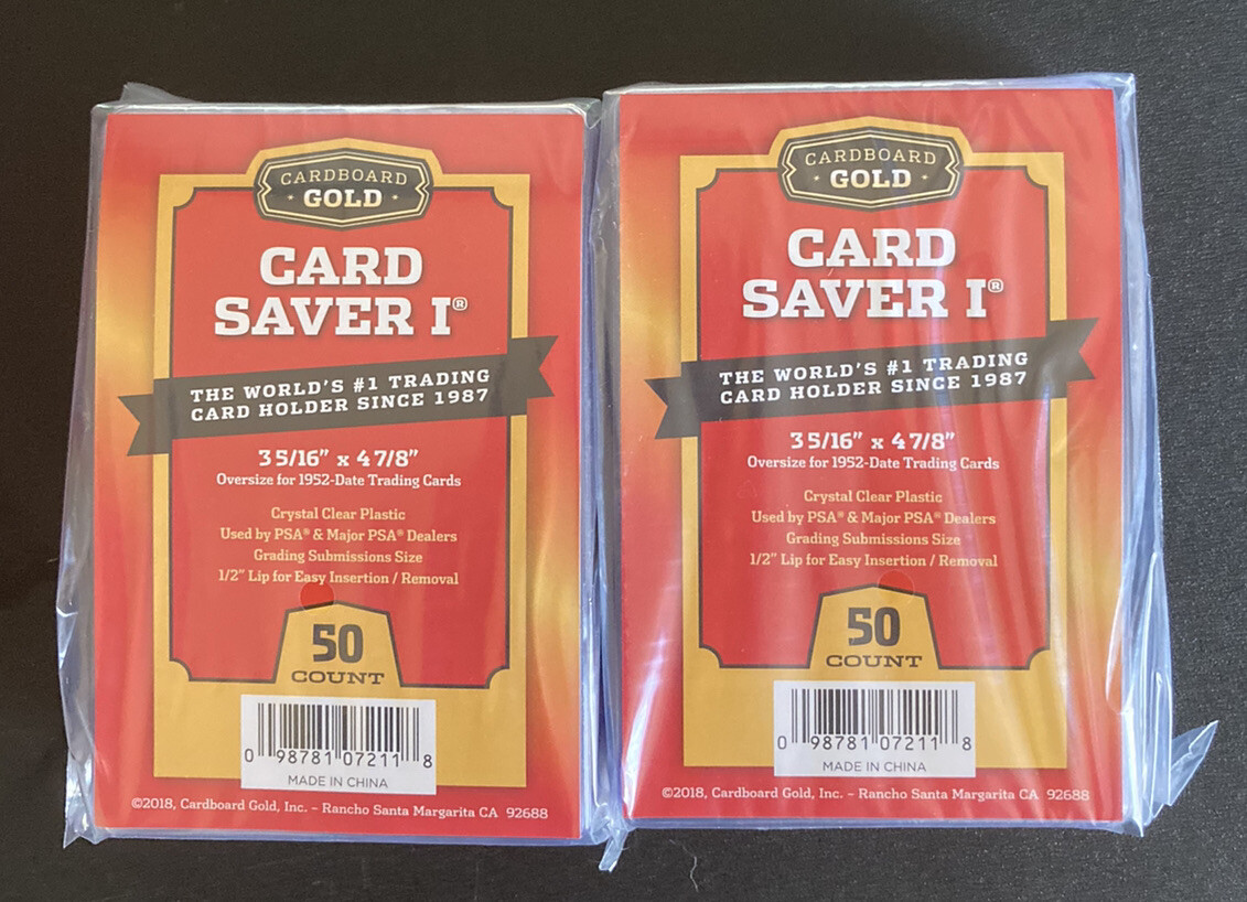 100 Card Saver 1 Semi Rigid Holders Cardboard Gold 100 Total Semi Rigid