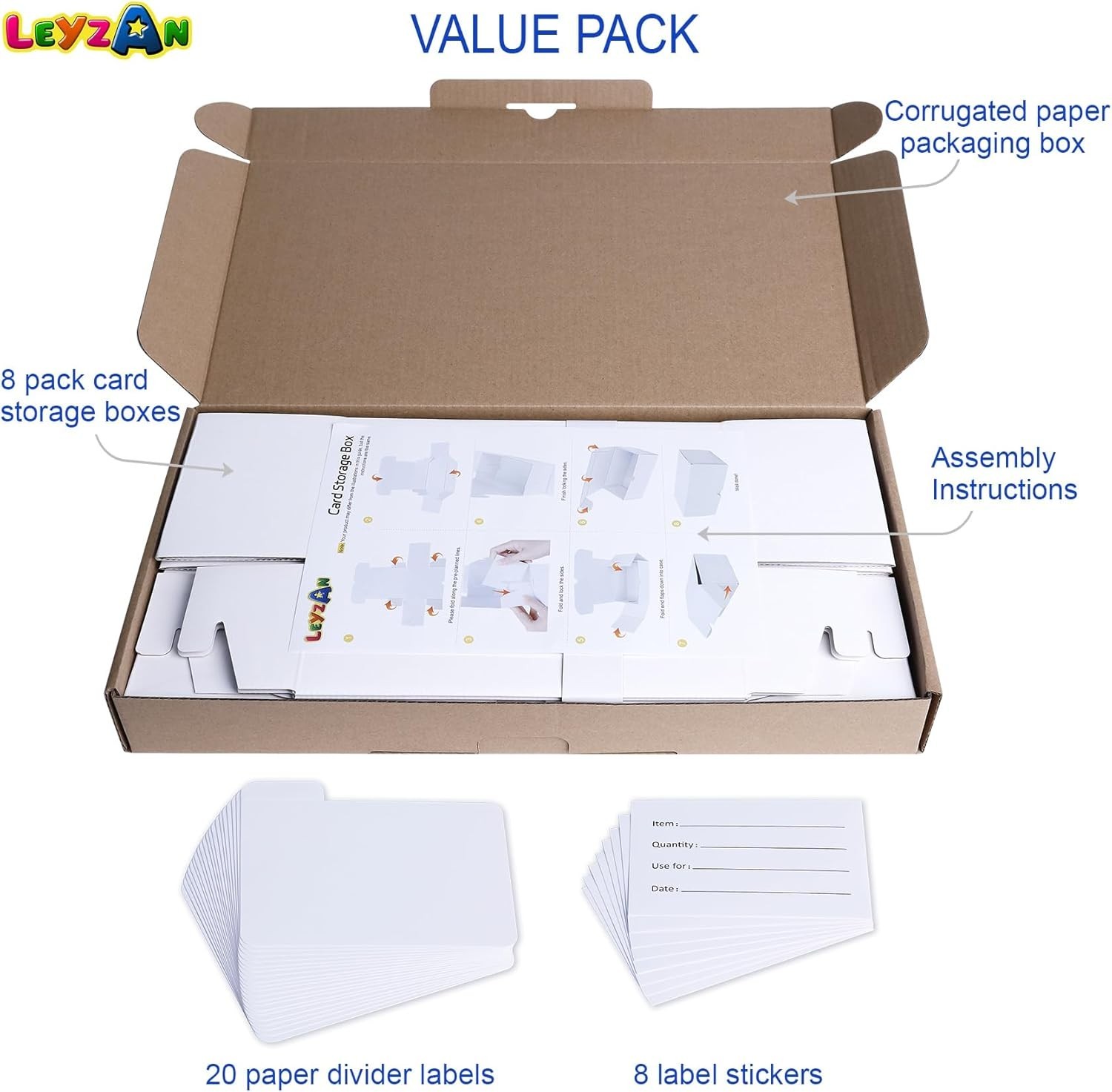 Trading-Card Storage Box, 8-Pack • 1000 Count Corrugated Cardboard Storage Bo…