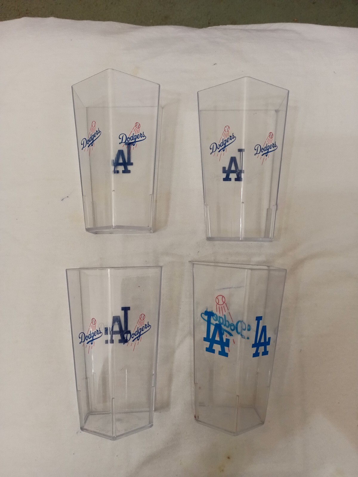 MLB Los Angeles Dodgers Stadium Cups 4.5in Plastic Base Shape Lot Of 4