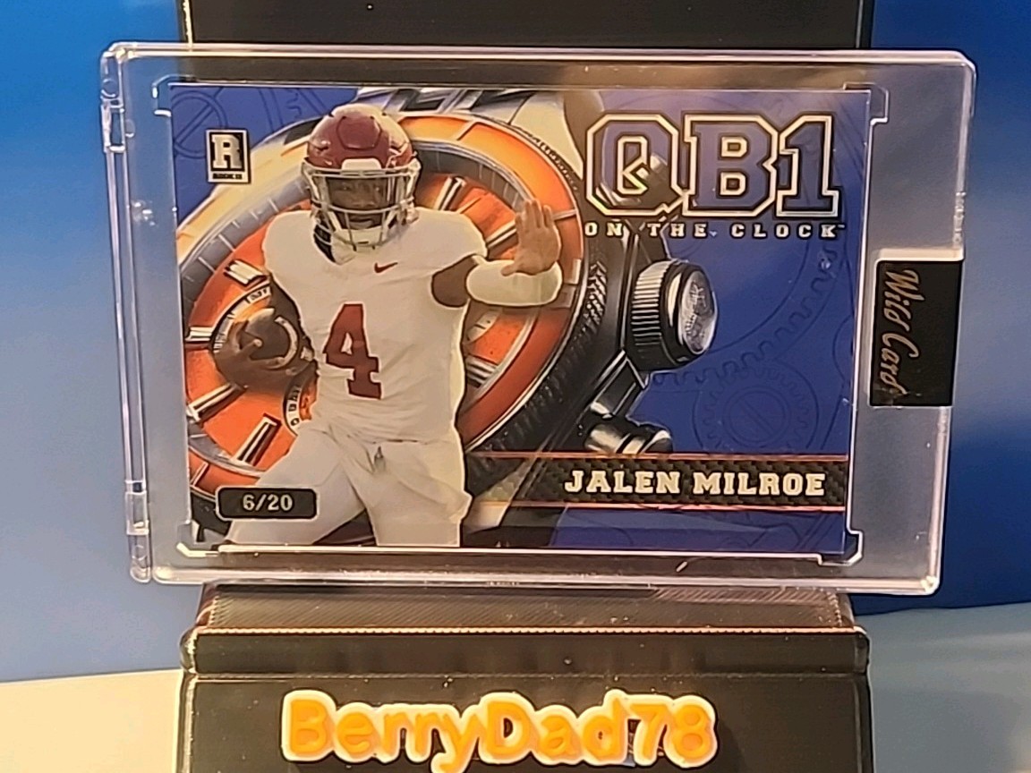 2024 Wild Card QB1 On The Clock Jalen Milroe /20 Alabama RC Seahawks Rookie