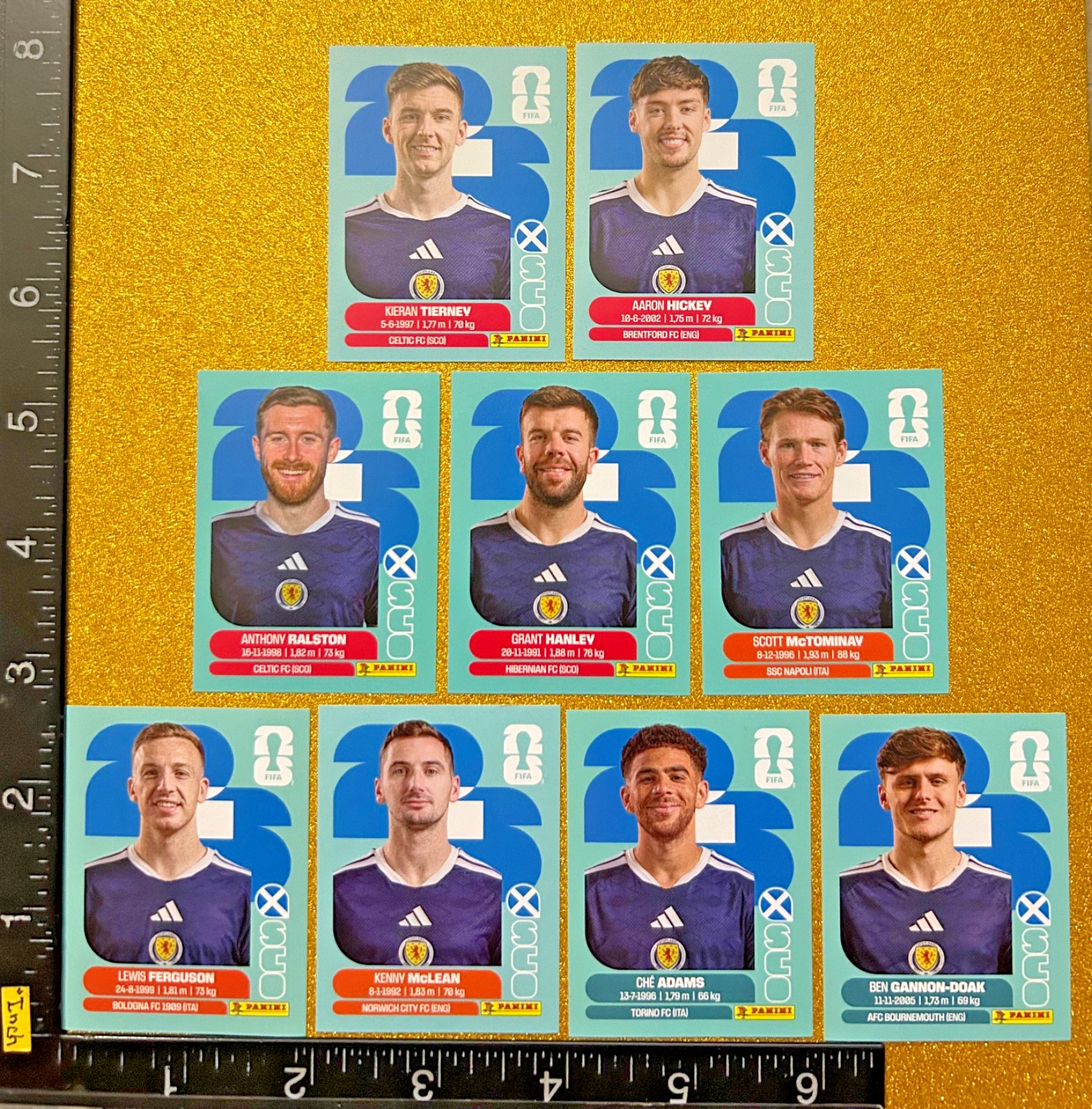 PANINI STICKERS WORLD CUP 2026 USA-MEX-CAN, SET OF 9 BLUE, SCOTLAND TEAM