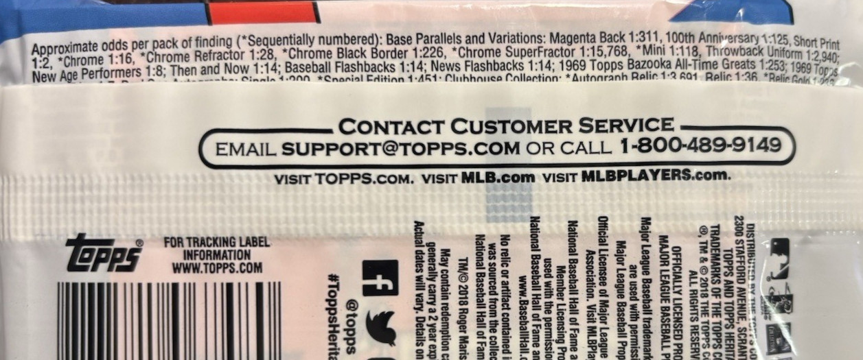 2018 TOPPS HERITAGE SEALED 20 CARD VALUE PACK SHOHEI VARIATION ? FREE SHIPPING !