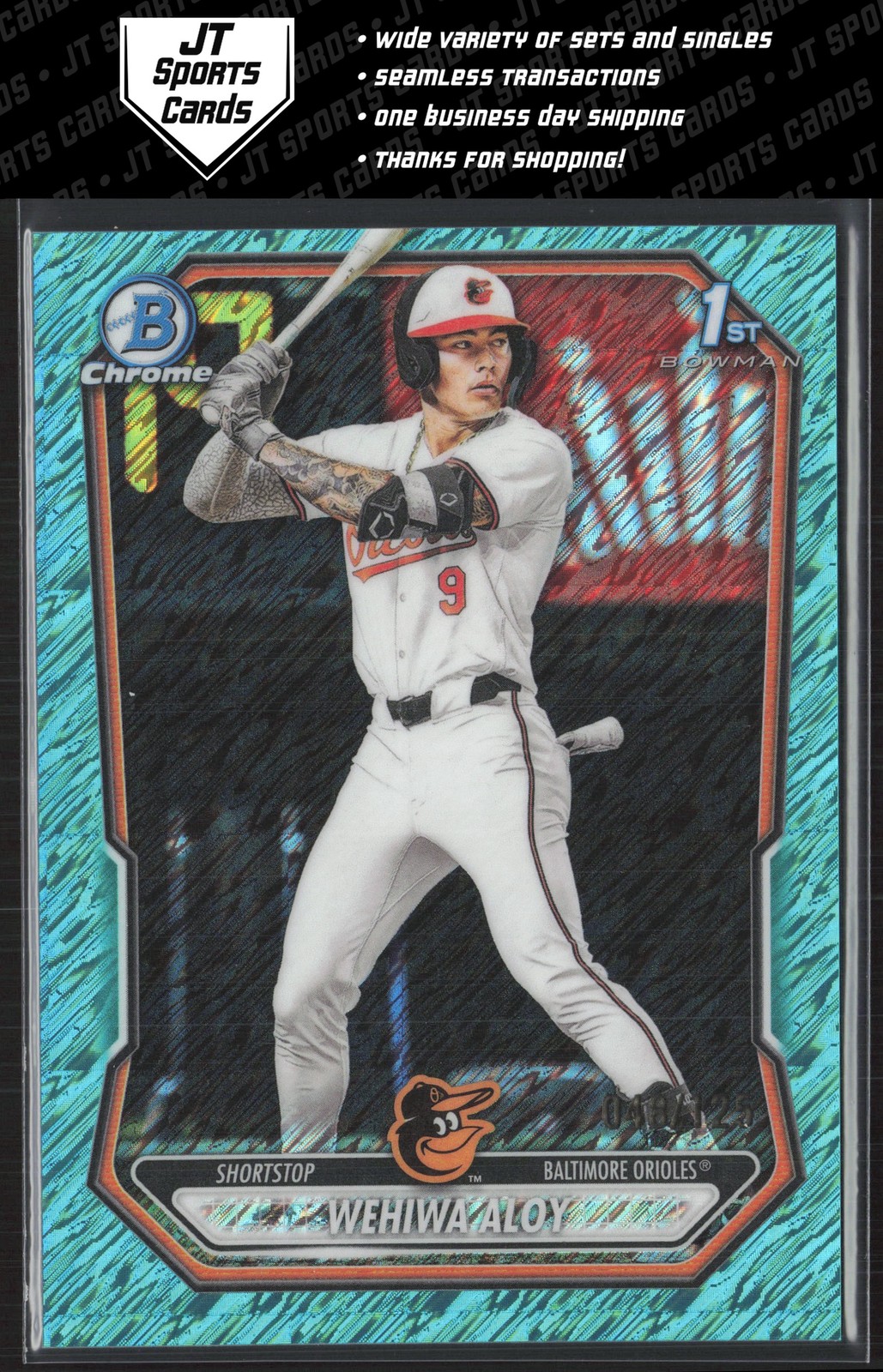 2026 Bowman Wehiwa Aloy BCP-135 1st Aqua Shimmer Refractor /125 Orioles
