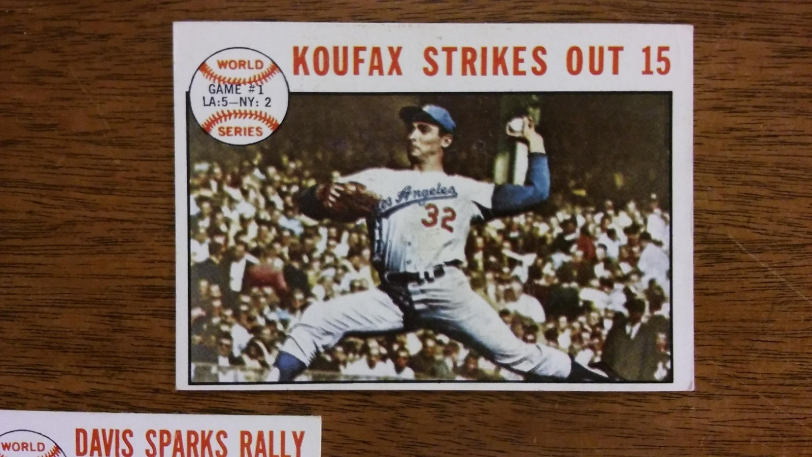1963 WORLD SERIES SET (5) 1964 TOPPS, LA DODGERS-YANKEES, SANDY KOUFAX, VGEX/EX