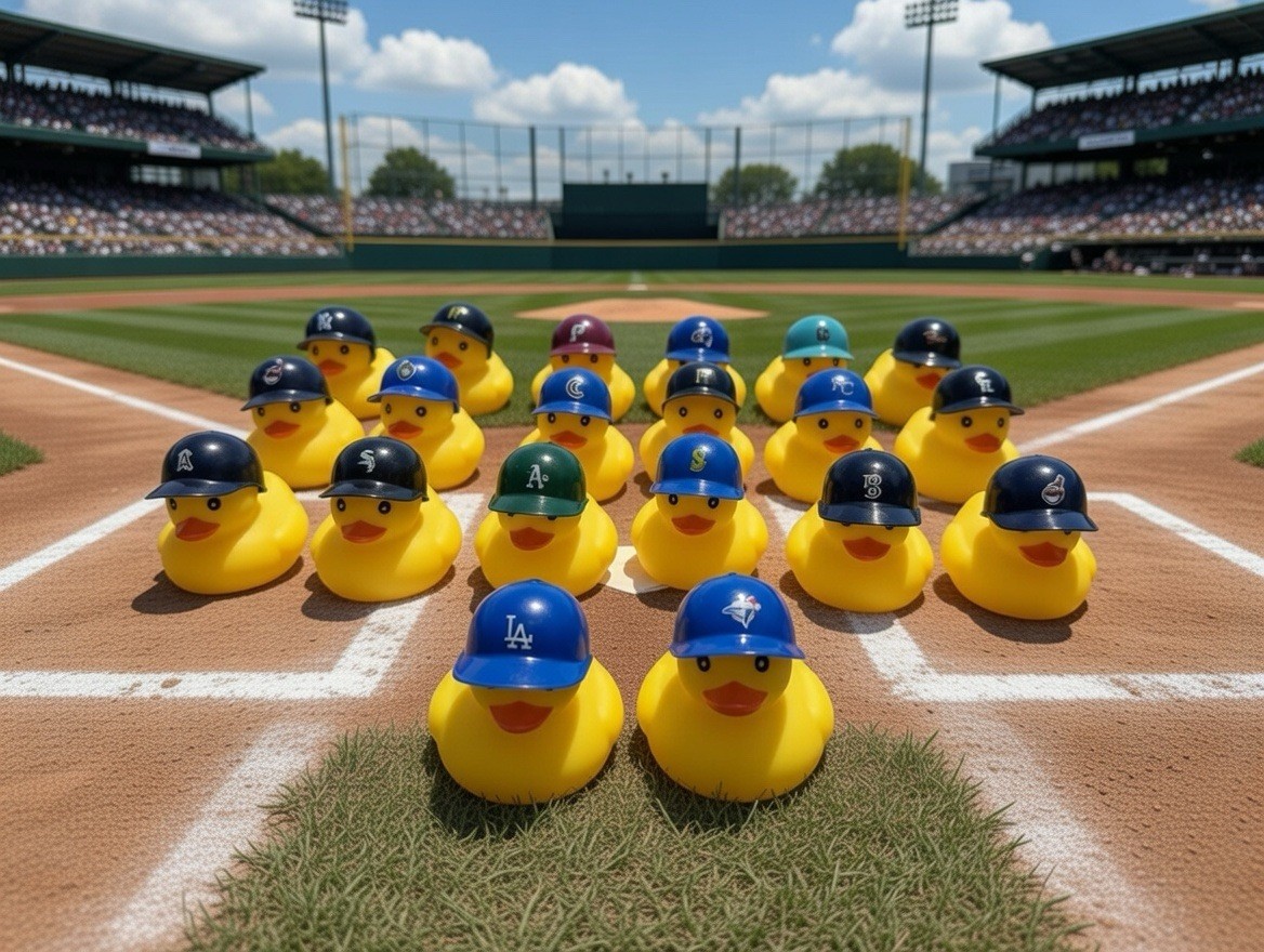 MLB Team Baseball Rubber Duck with Helmet & Ball – Pick Your Favorite Team!
