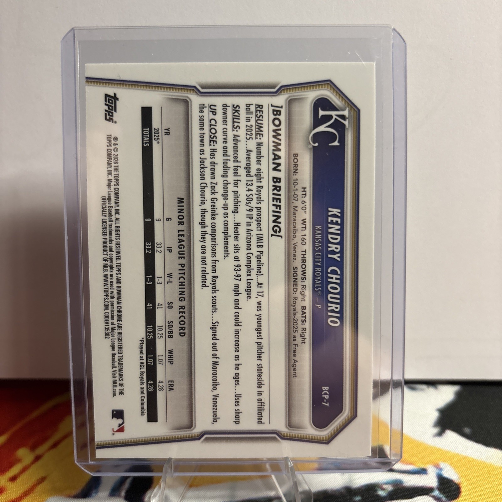 2026 Bowman Chrome Kendry Chourio Green Grass Refractor 42/99 BCP-7