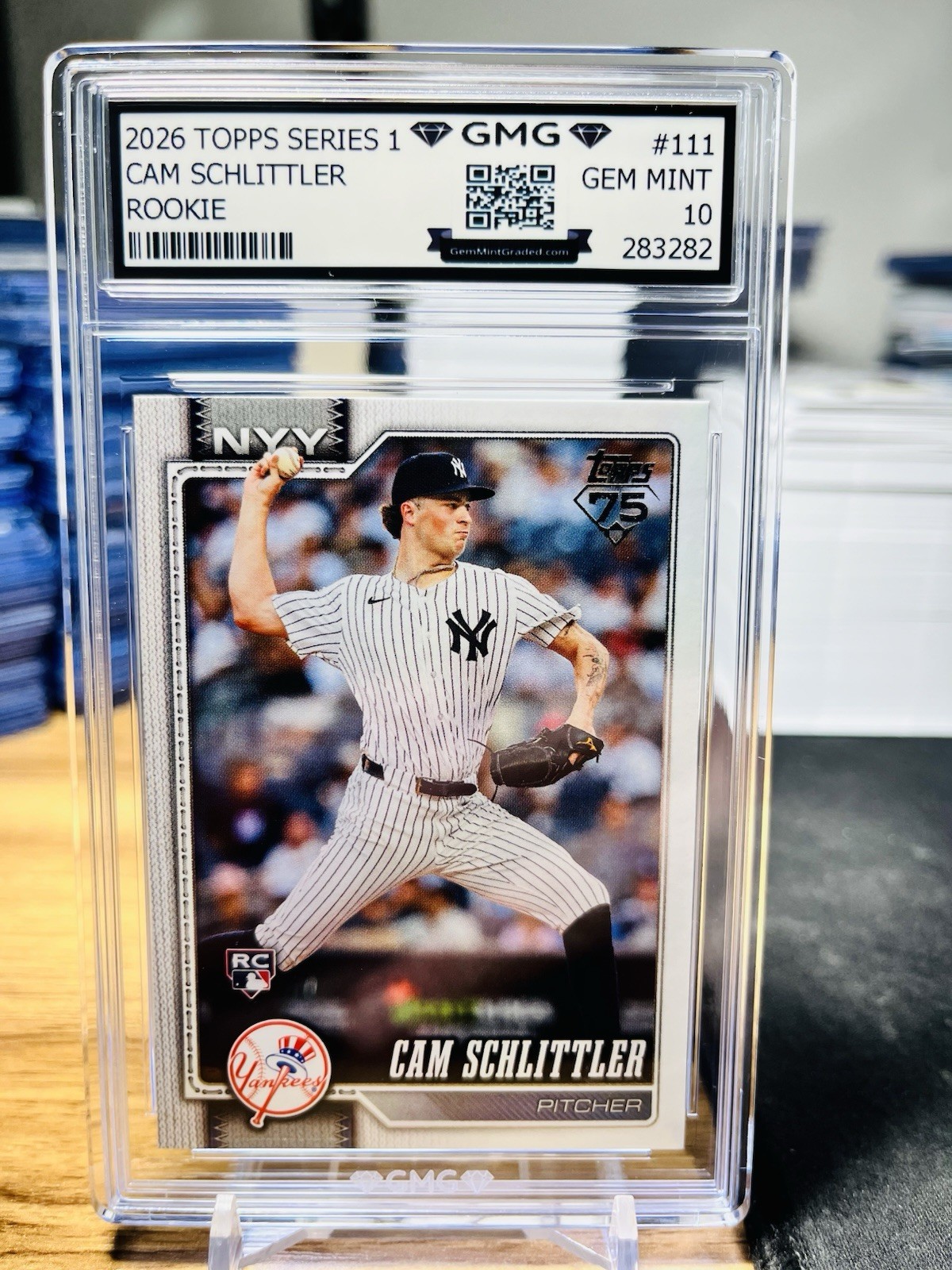 2026 Topps Series 1 Cam Schlittler Rookie GMG Graded 10 Gem Mint 💎 RC #111