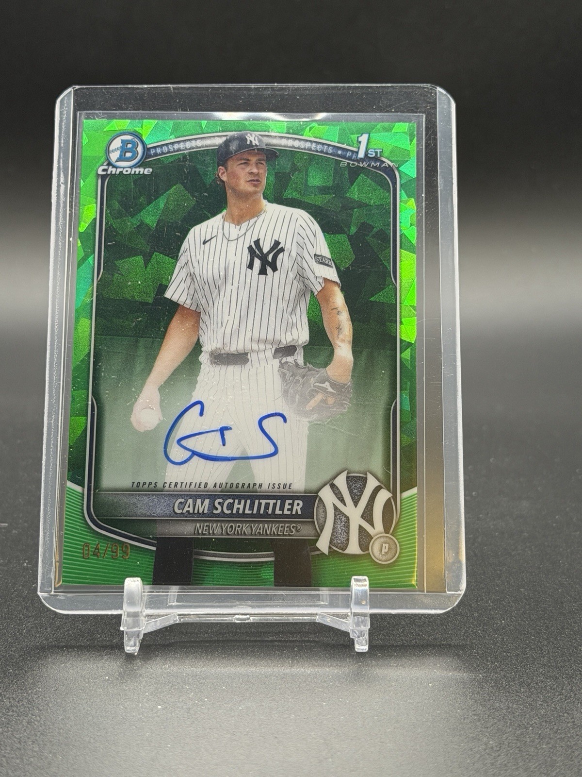 2025 Bowman Chrome Sapphire Cam Schlittler #CPSA-CS 1st Bowman Sapphire Auto /99