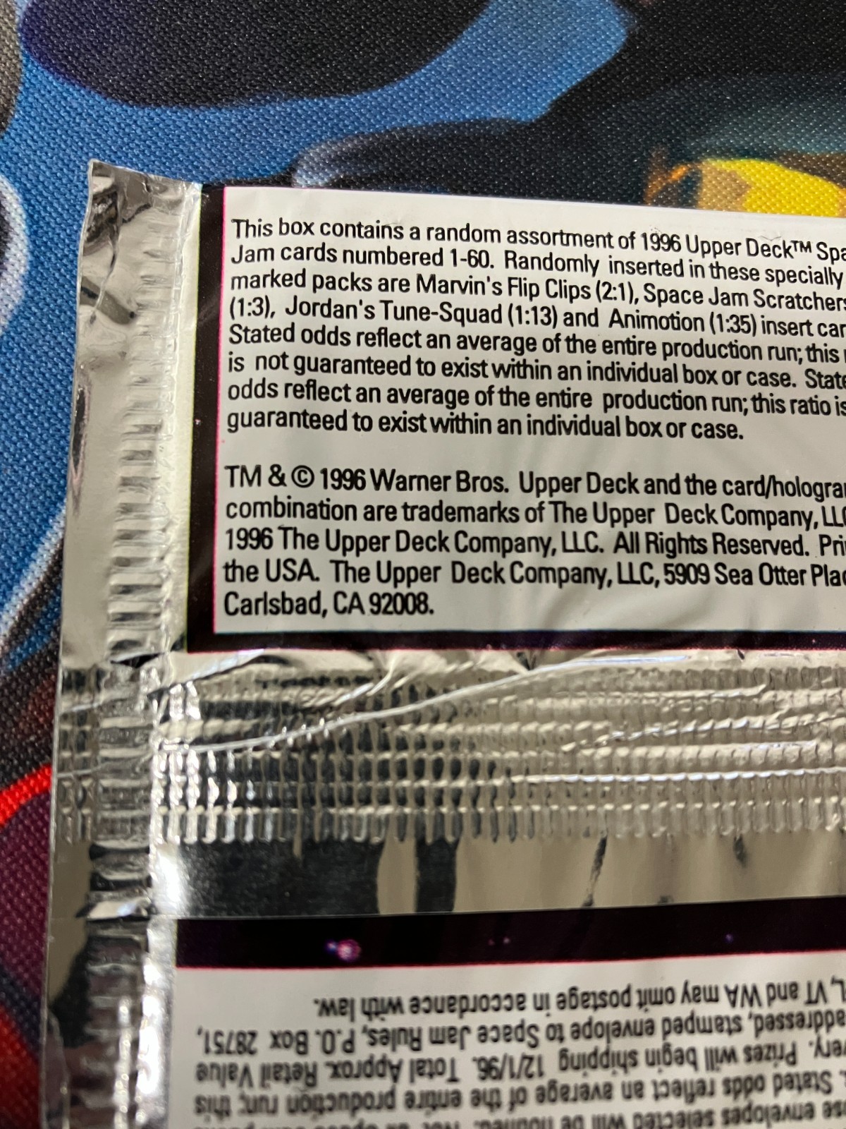 1996 Space Jam Trading Cards Michael Jordan Factory Sealed Booster Pack