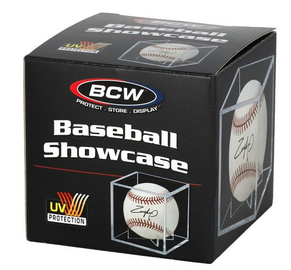 New BCW 2-Piece Baseball Showcase Display With Built In Stand & UV Protection