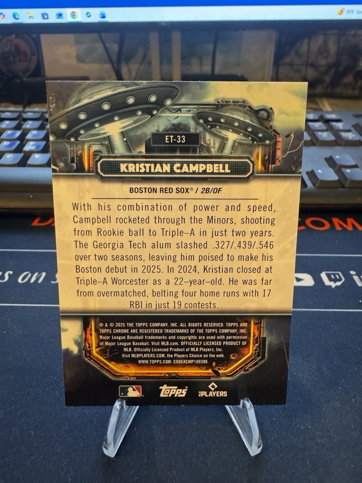 2025 Topps Cosmic Chrome – Extraterrestrial Talent Kristian Campbell #ET-33 (RC)