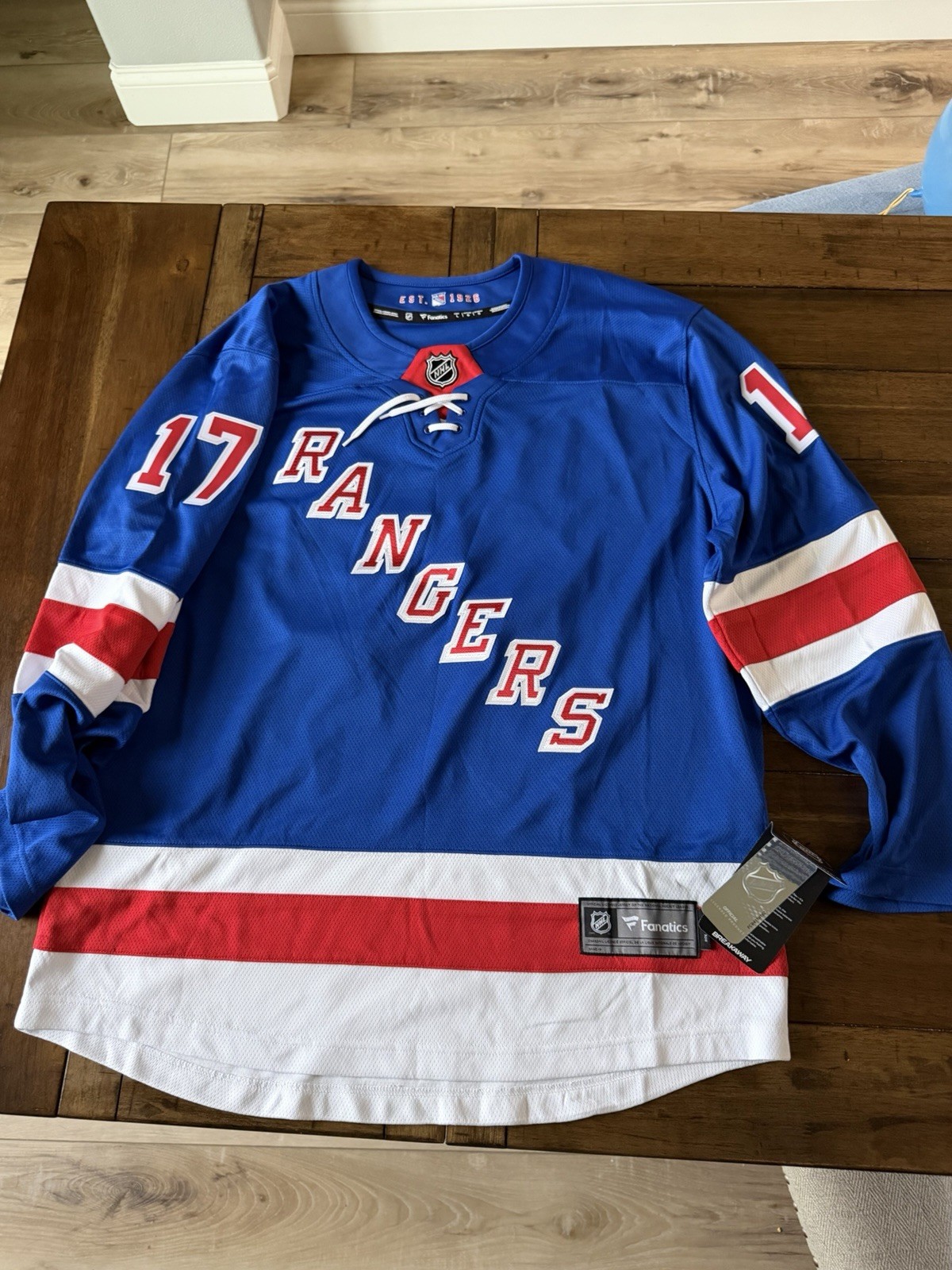 NWT New York Rangers Will Borgen Fanatics Home Breakaway Player Jersey Men L