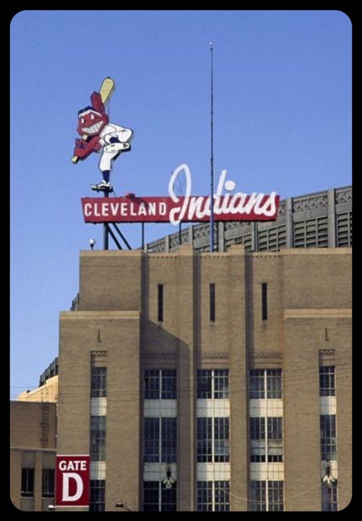 Cleveland Indians MAGNET Municipal Stadium Vintage Chief Wahoo MLB Baseball