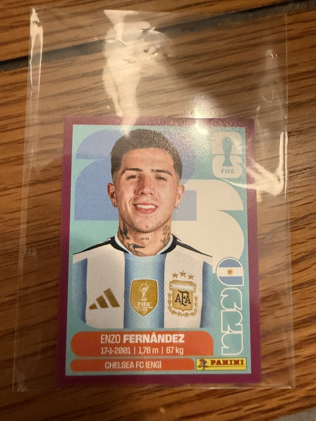 2026 Panini FIFA World Cup Enzo Fernandez PURPLE Parallel Sticker ARG8 Argentina