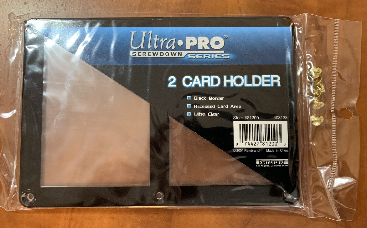 ** (NEW) Ultra Pro Black Border 2 card screw Down 35pt Quality Card Holder **
