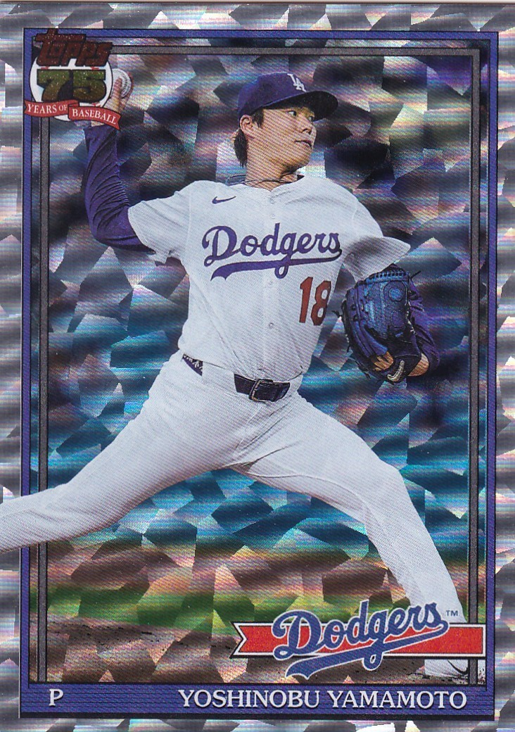 YOSHINOBU YAMAMOTO TOPPS 1991 35TH ANNIVERSARY CRACKLE FOIL DODGERS #55 2026 S1
