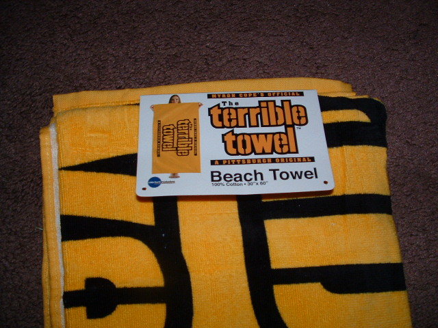 MYRON COPES OFFICIAL GOLD TERRIBLE TOWEL BEACH TOWEL 30″ x 60″ inches NEW