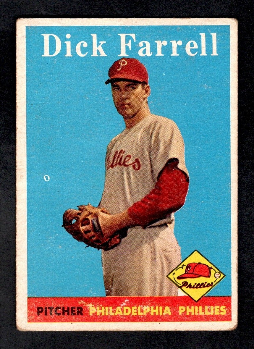 1958 Topps Baseball Card #76 Dick Farrell Philadelphia Phillies VG