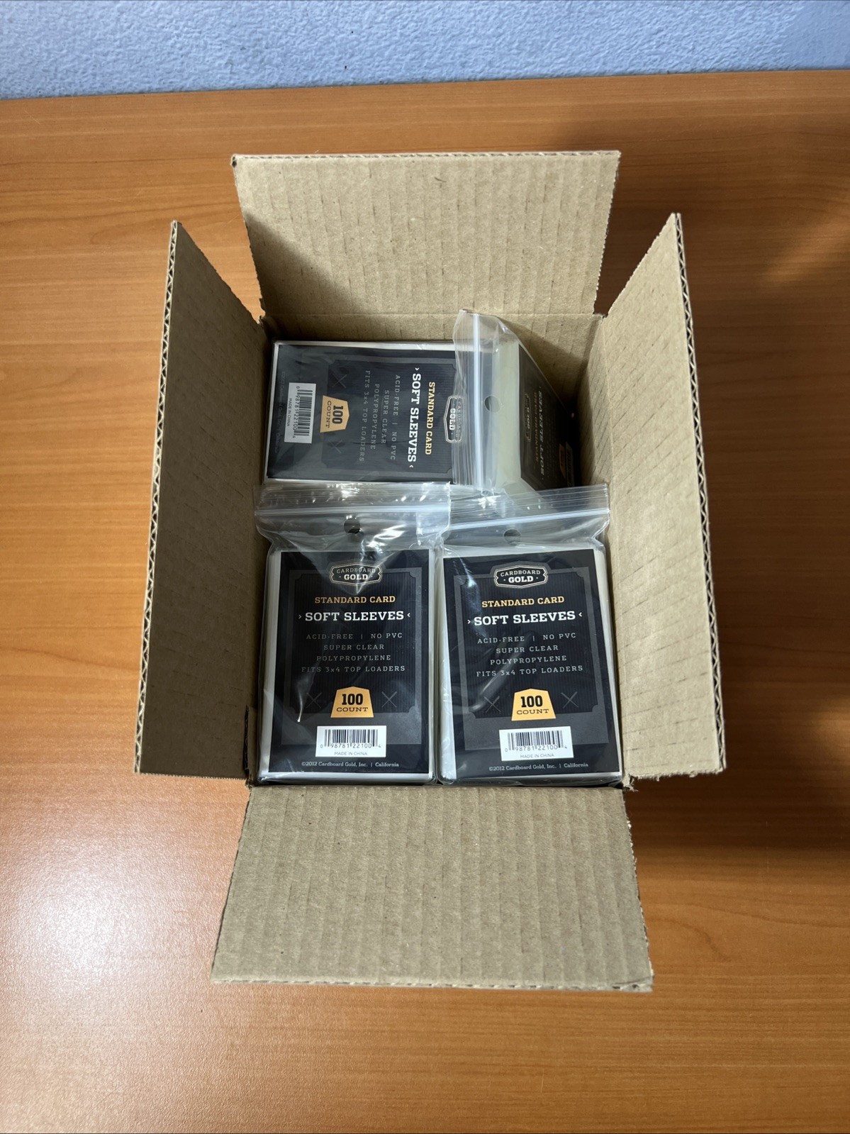 2500 Cardboard Gold CBG Standard Trading Card Soft Sleeves – 100 Pack X 25