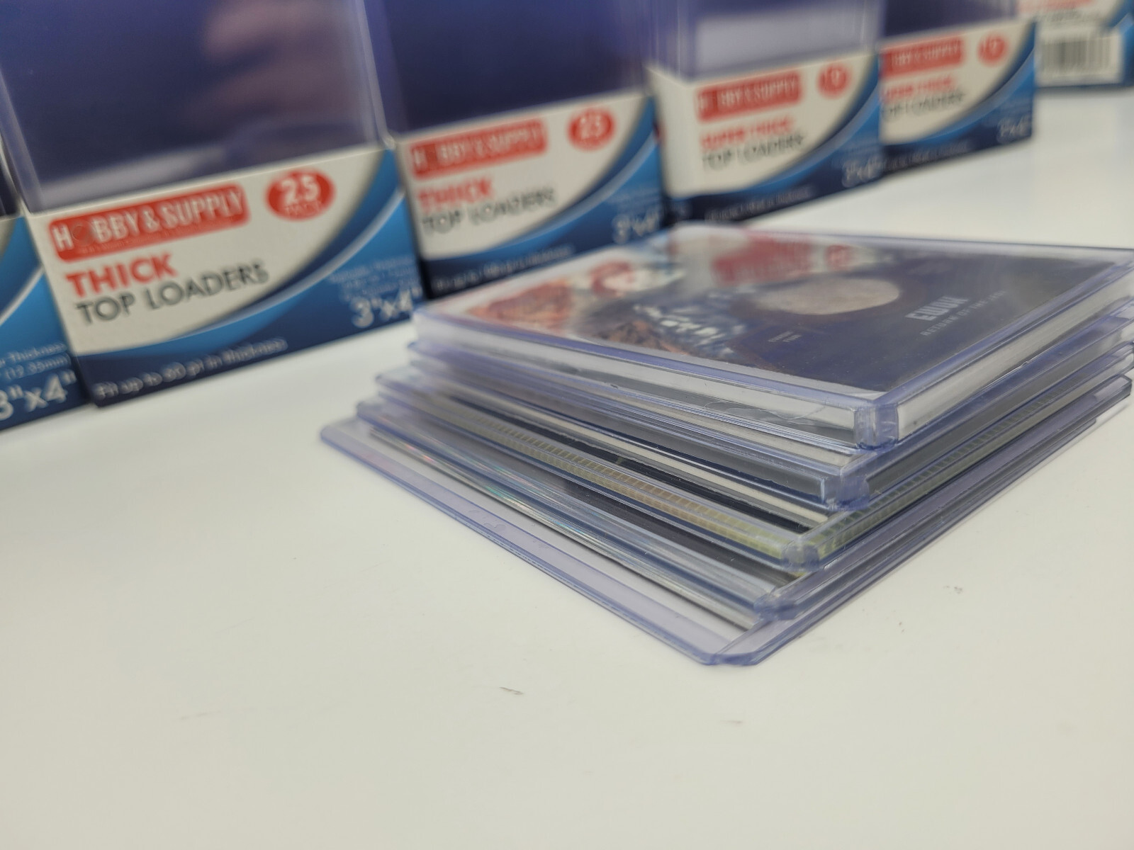 290 Assorted 3×4 inch Top Loader 35/60/100/180 point+600 Soft Sleeves HOLDER
