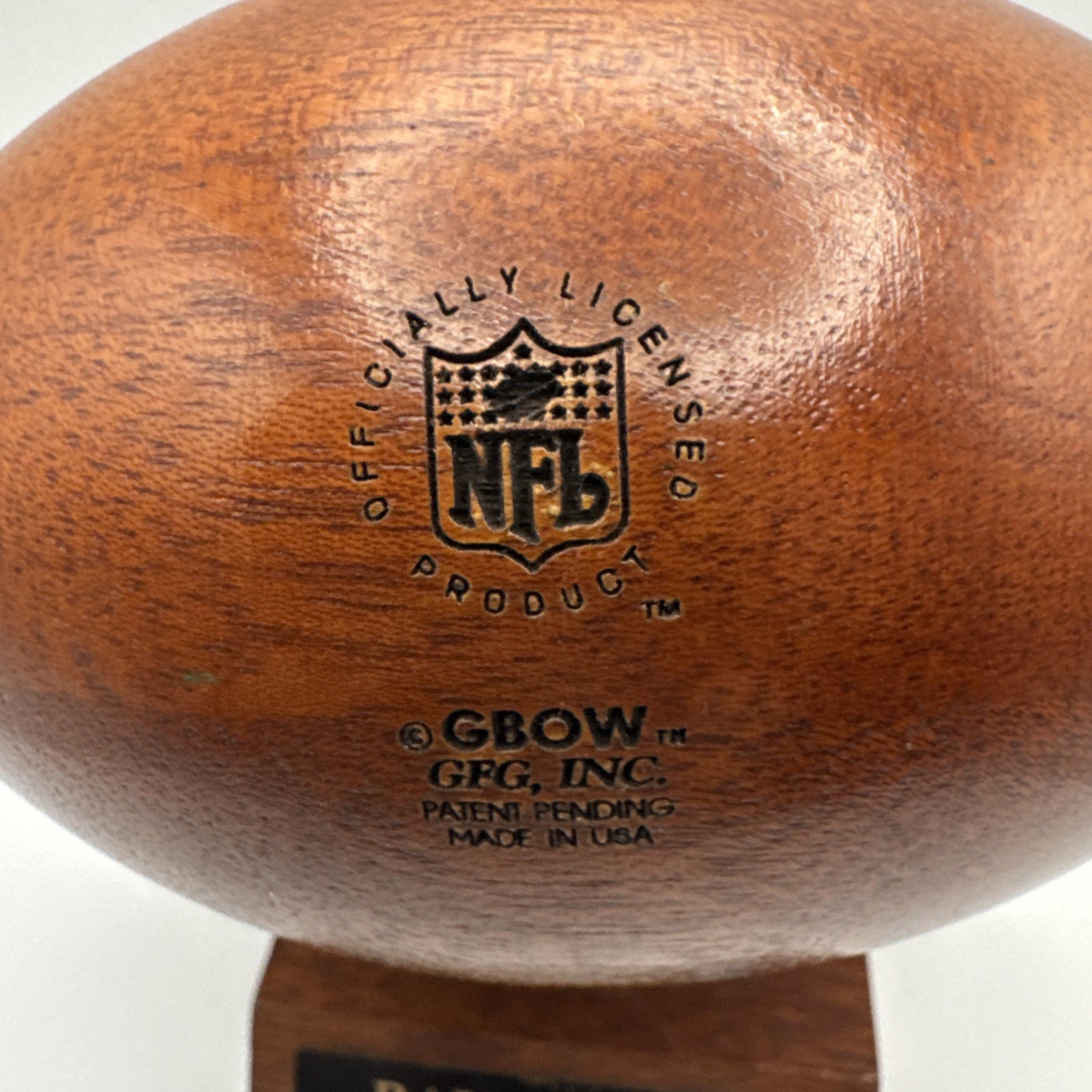 Baltimore Ravens Solid Wooden Mini Football NFL GBOW Wooden Mini FLYING B RARE