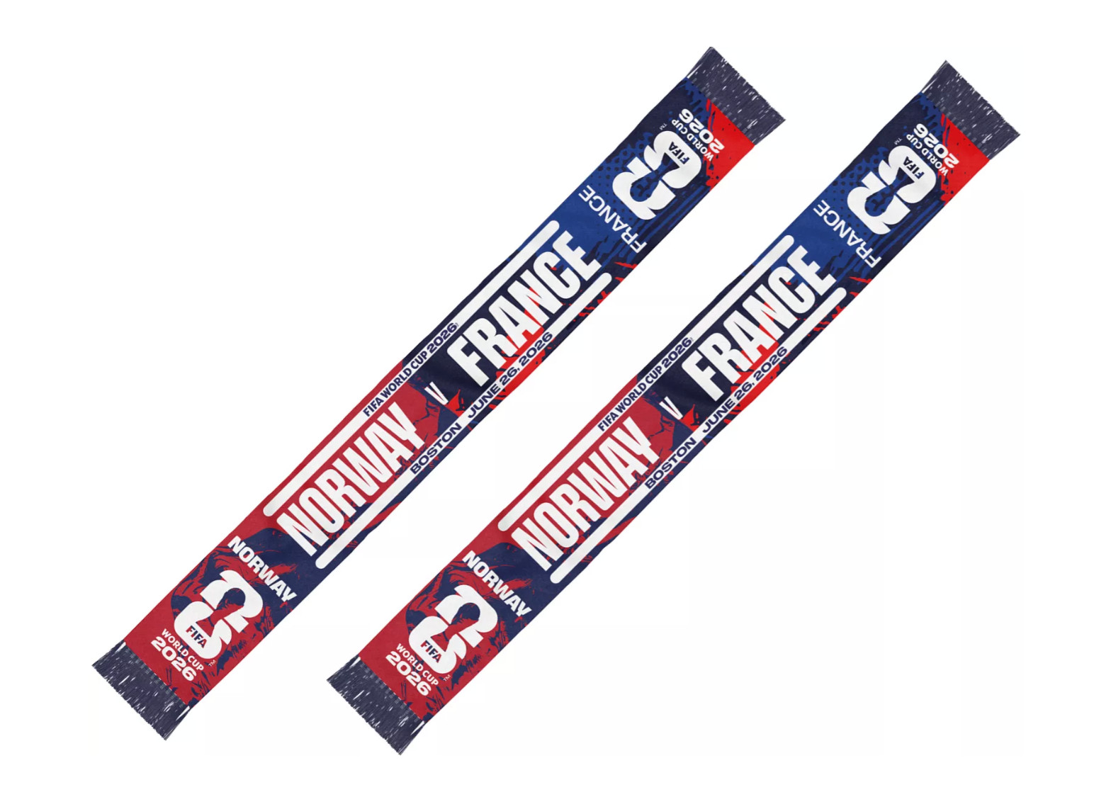 NWT 100% Authentic World Cup Norway vs. France Match Scarf Bank Exclusive