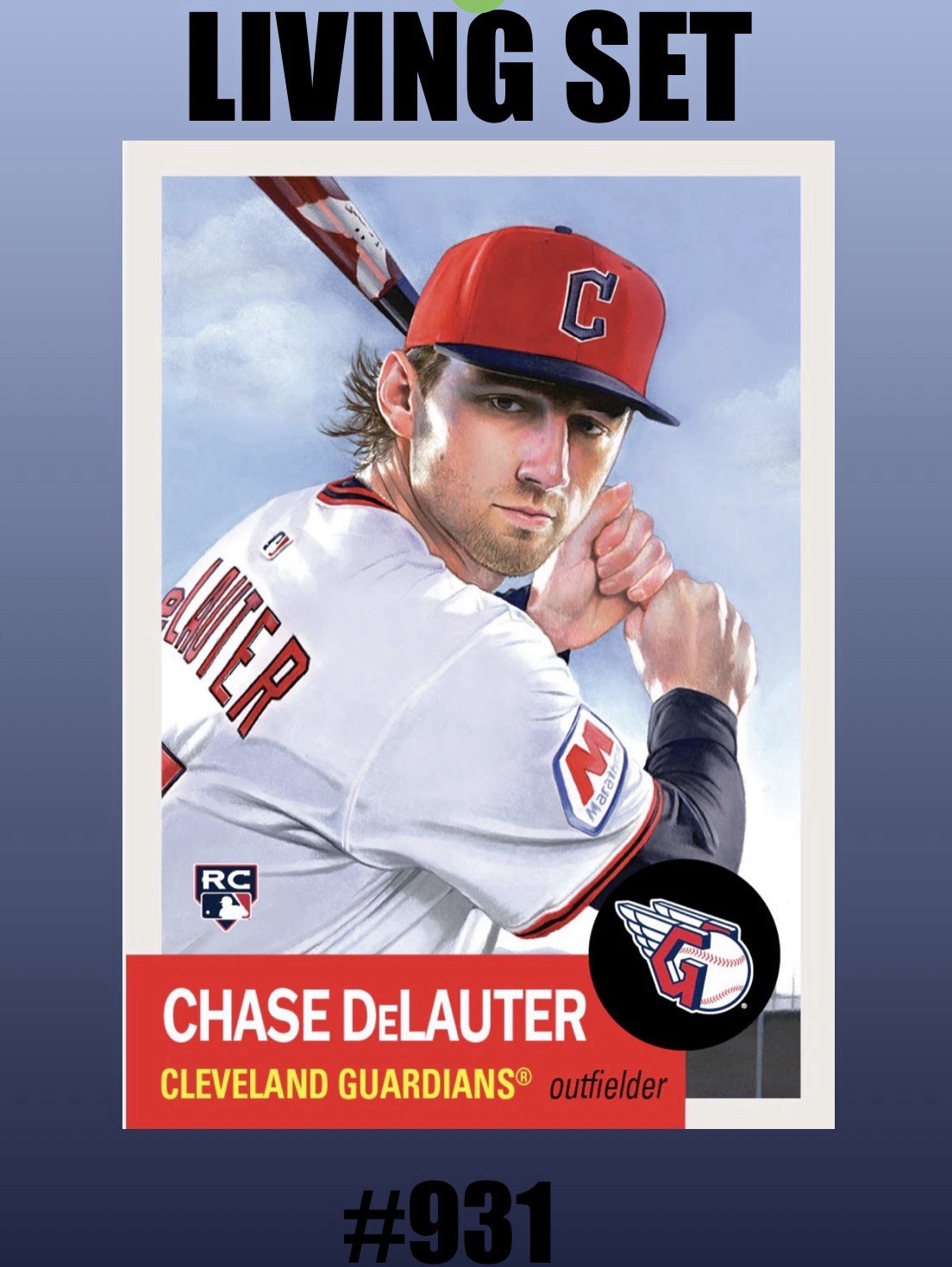 💥CHASE DeLAUTER RC💥Topps Living Set #931 PRESALE – Cleveland Guardians
