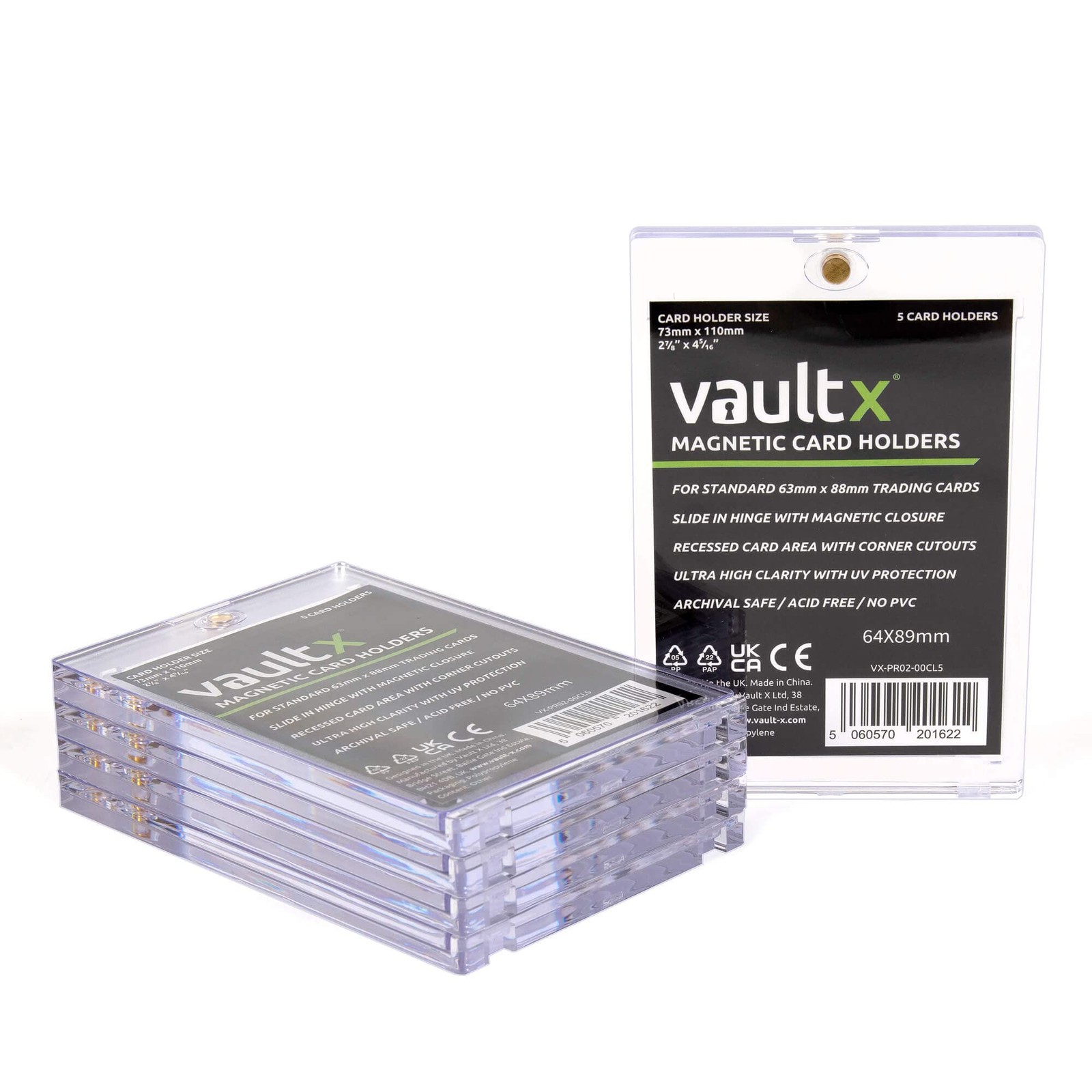 Magnetic 35pt (5 Pack), Clear Touch Hard Cases, UV Protection, for Trading Cards