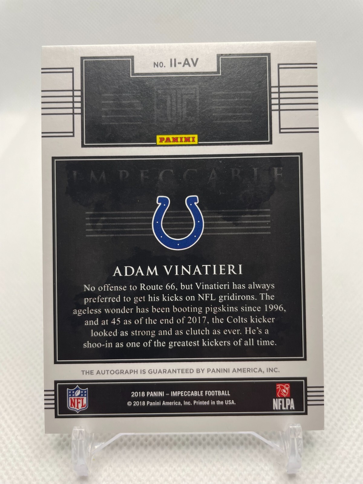 ADAM VINATIERI 2018 IMPECCABLE INDELIBLE INK AUTO #44/49~~HALL OF FAME in 2026!