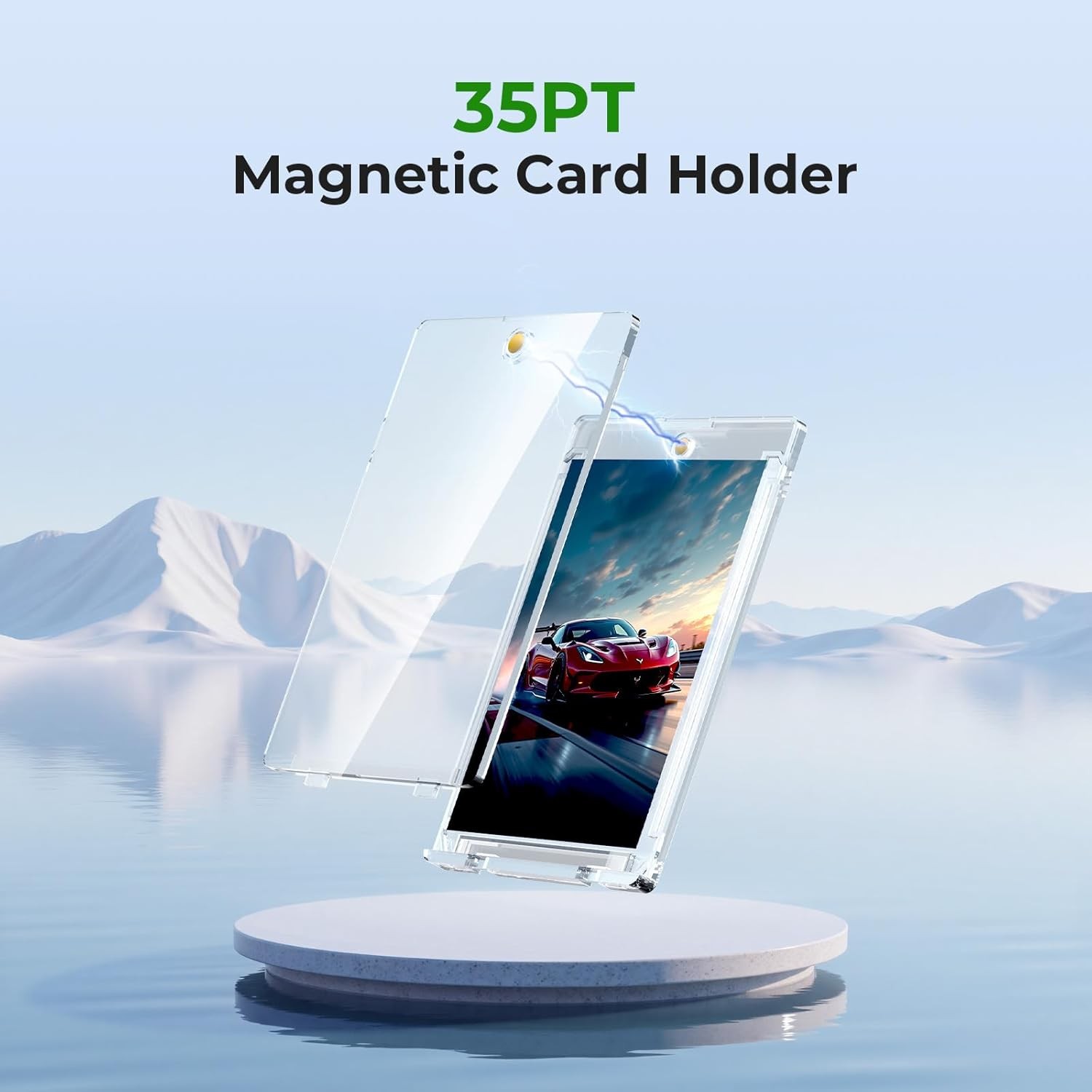 6-400 Ultra-Slim Magnetic Trading Card Holders 35pt One-Touch Hard UV Protection