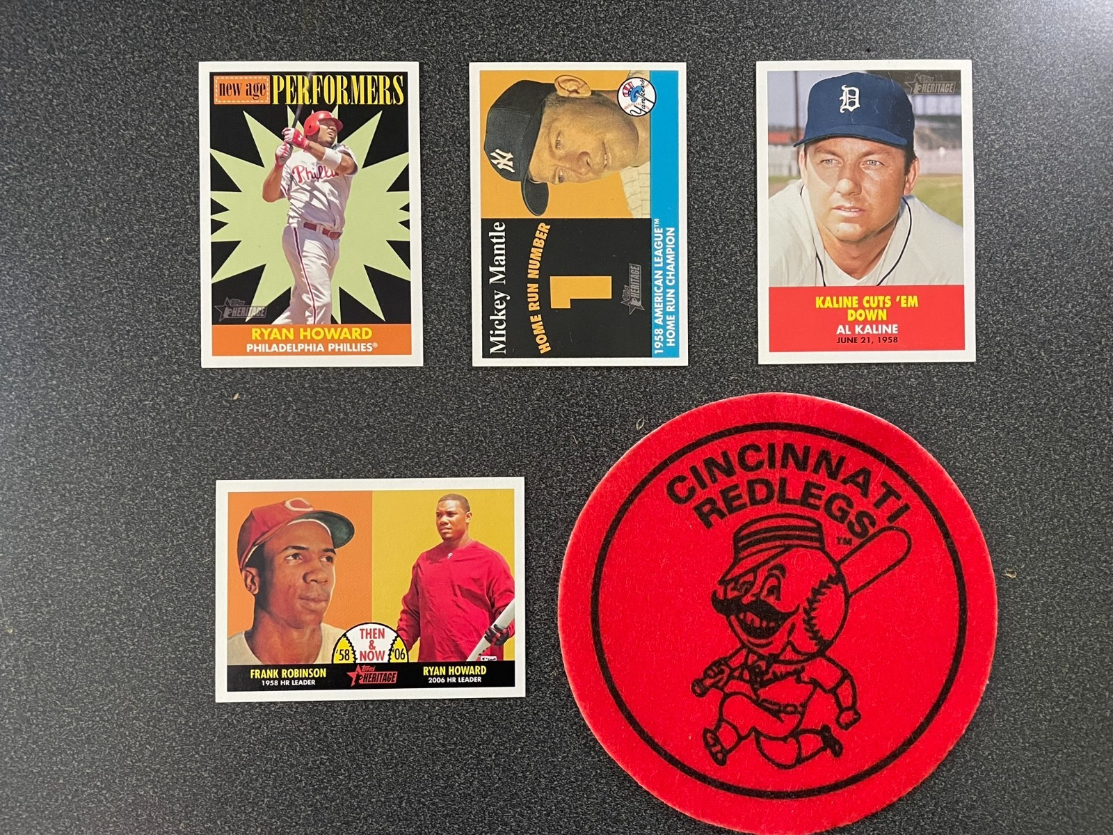 2007 Topps Heritage Inserts NAP Then & Now Flashback Felts Mantle – You Pick