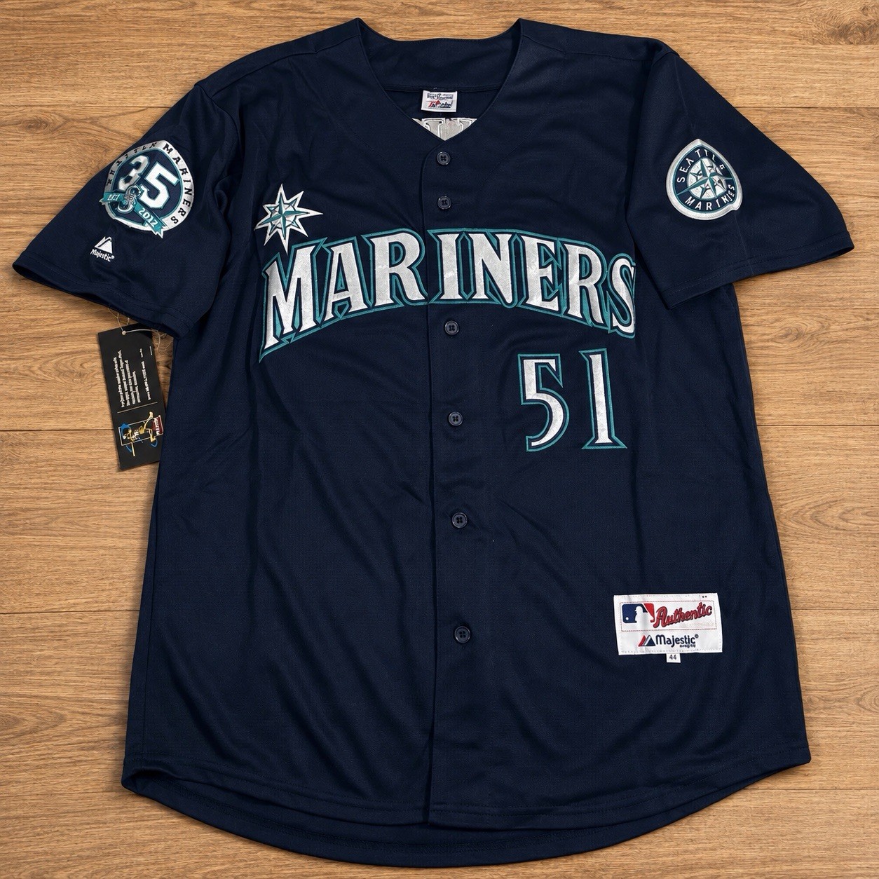 Ichiro Seattle Mariners 2012 Blue Jersey With 35th Anniversary Patch! Men’s