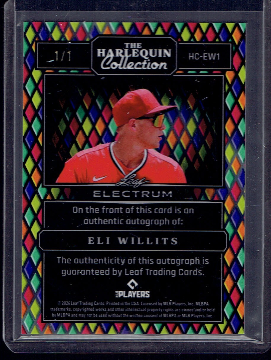 2026 Leaf Electrum Eli Willits The Harlequin Collection Autograph Auto 1/1