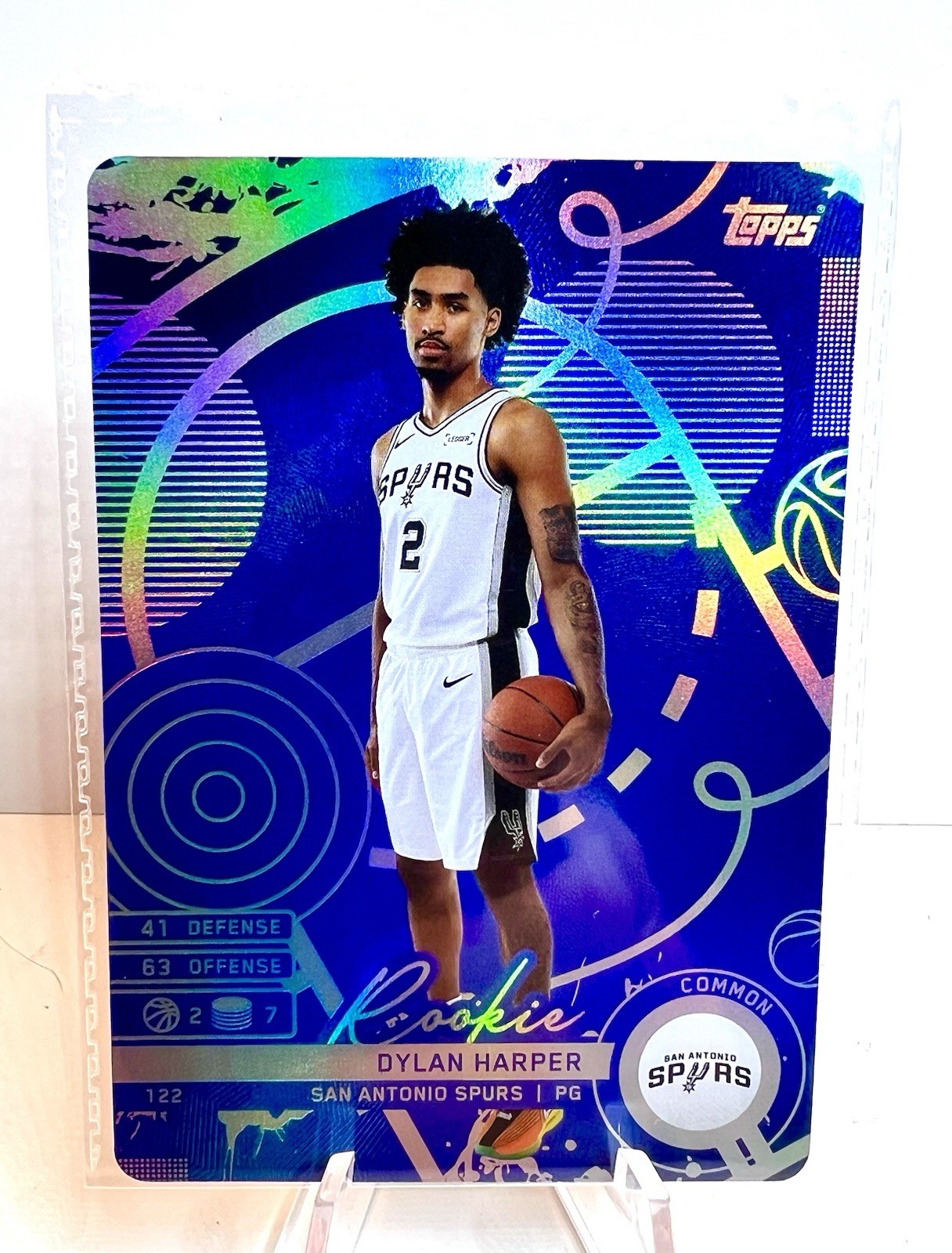 2025 Topps Match Attax Blue Foil Dylan Harper Rookie #122 RC Spurs (Sealed)