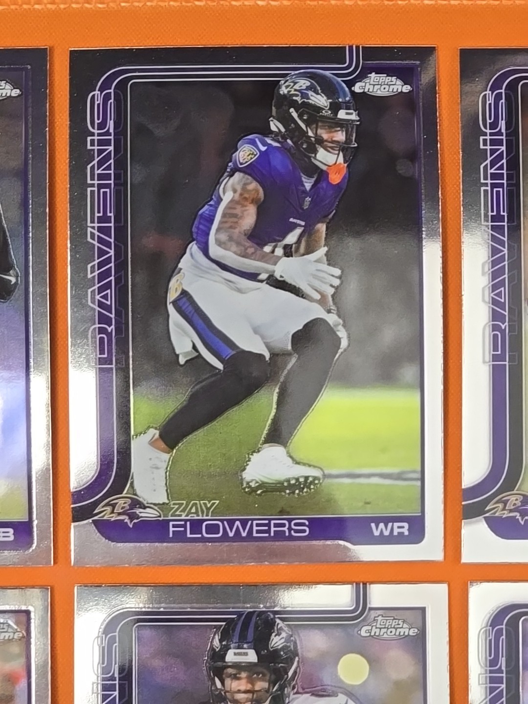 🟣⚫️🟣 2025 TOPPS CHROME BALTIMORE RAVENS COMPLETE BASE TEAM SET (13 CARD LOT)