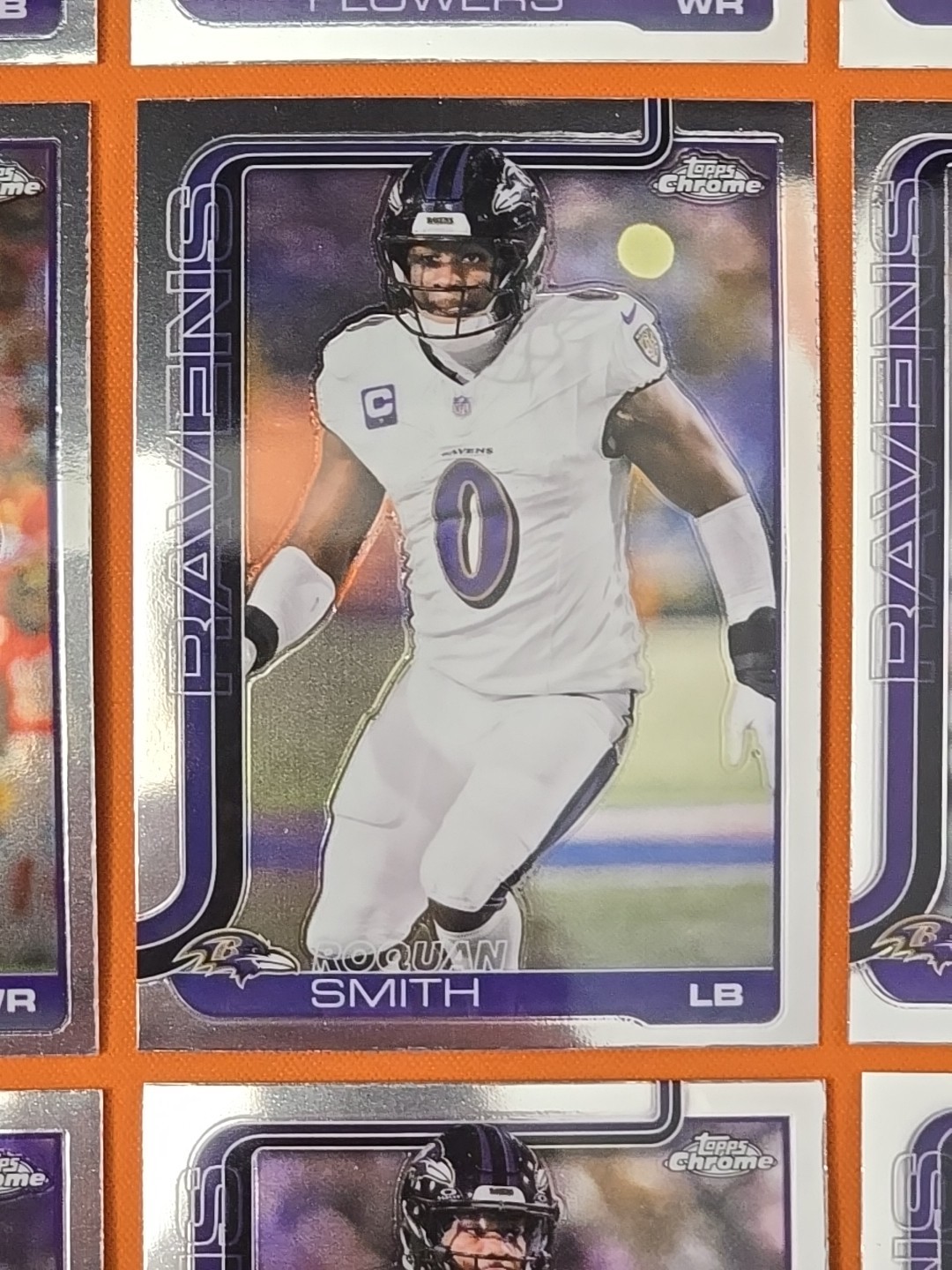 🟣⚫️🟣 2025 TOPPS CHROME BALTIMORE RAVENS COMPLETE BASE TEAM SET (13 CARD LOT)
