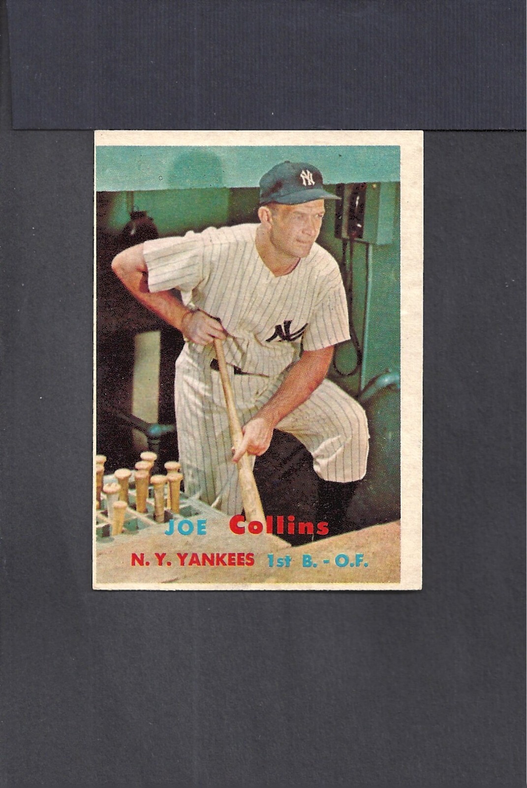 1957 TOPPS #295 JOE COLLINS-1–BV $40–YANKEES–NO CREASES–EX/EX/MT