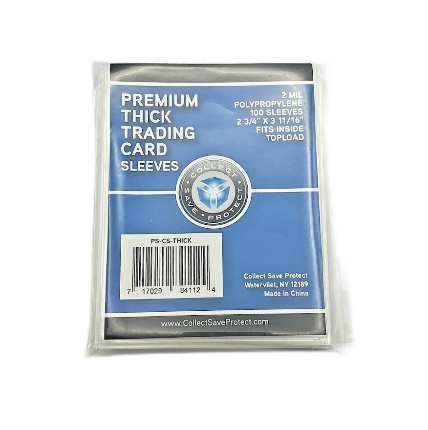 (100) CSP Premium Thick Trading Card Sleeves For Thick Extra Thick Sports Cards