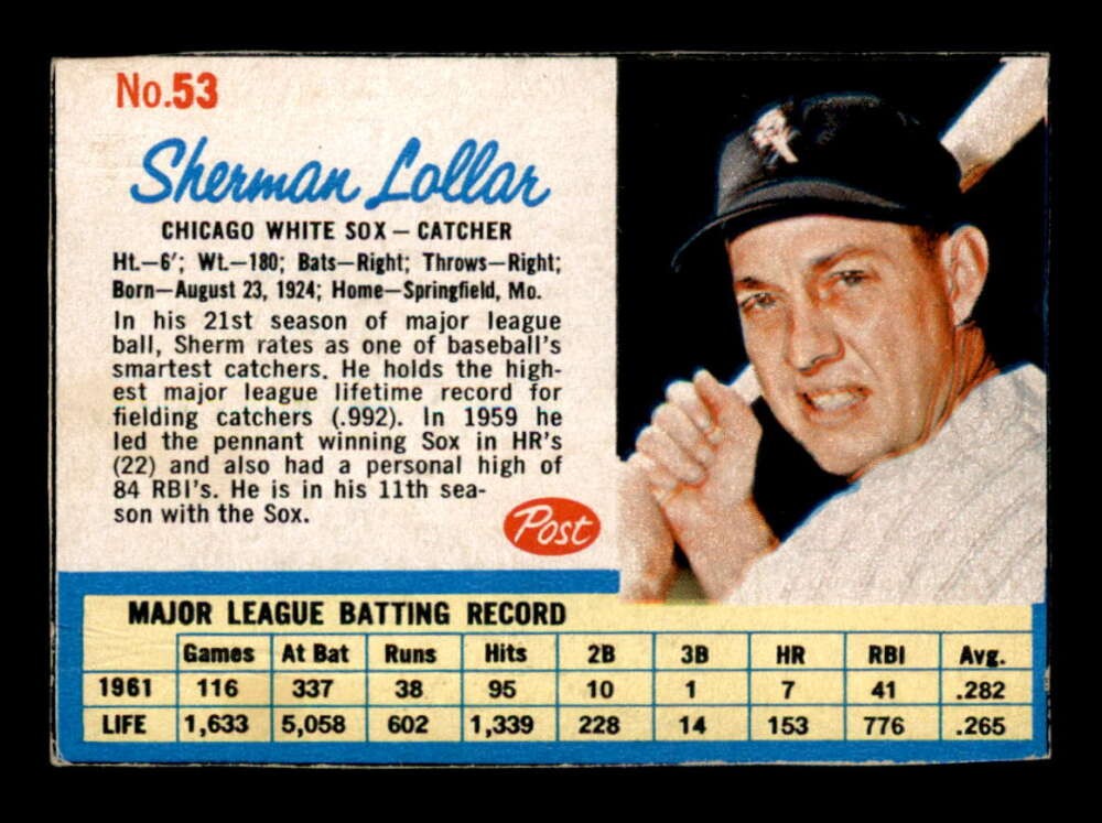 1962 Post #53 Sherman Lollar VG/VGEX X3469122