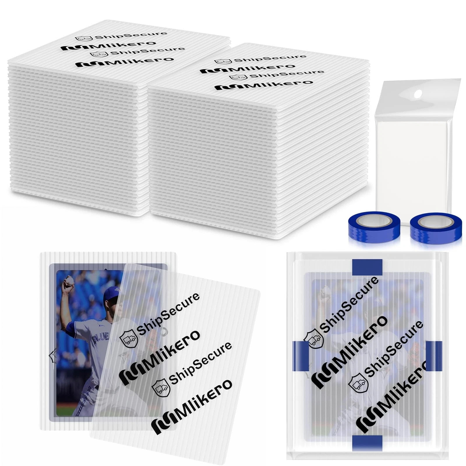 120 Pack Trading Card Shipping Protectors, 3.5” x 4.5” Plastic Card Protect…