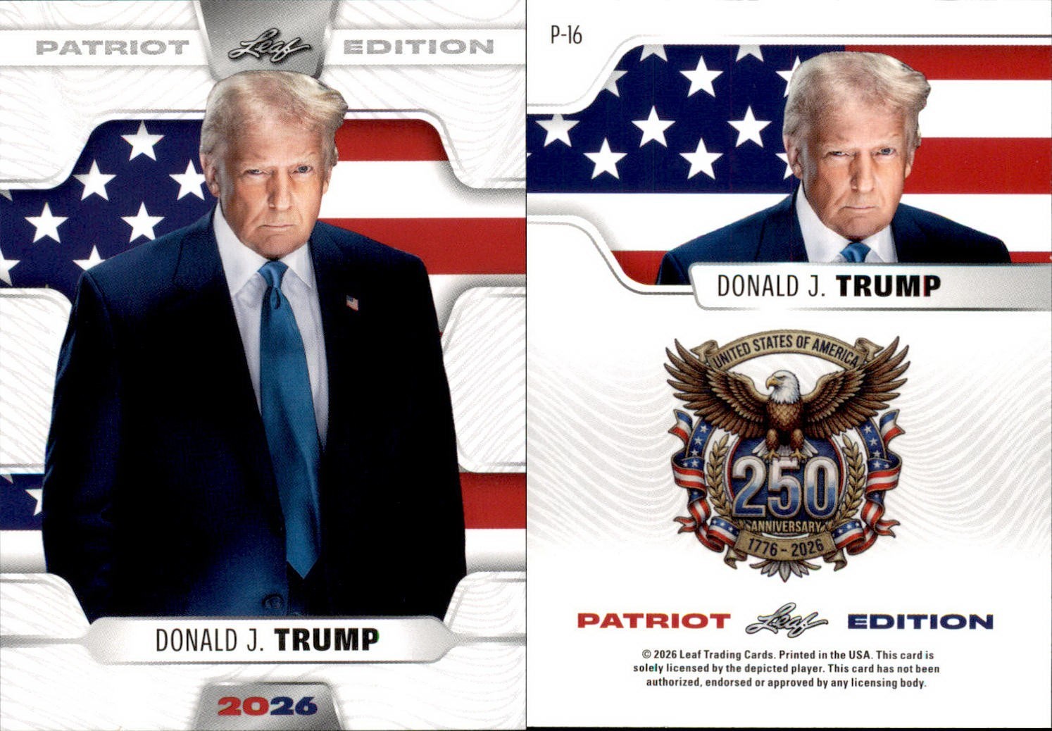 2026 LEAF 250TH ANNIVERSARY PATRIOT EDITION DONALD J. TRUMP P-16 POTUS