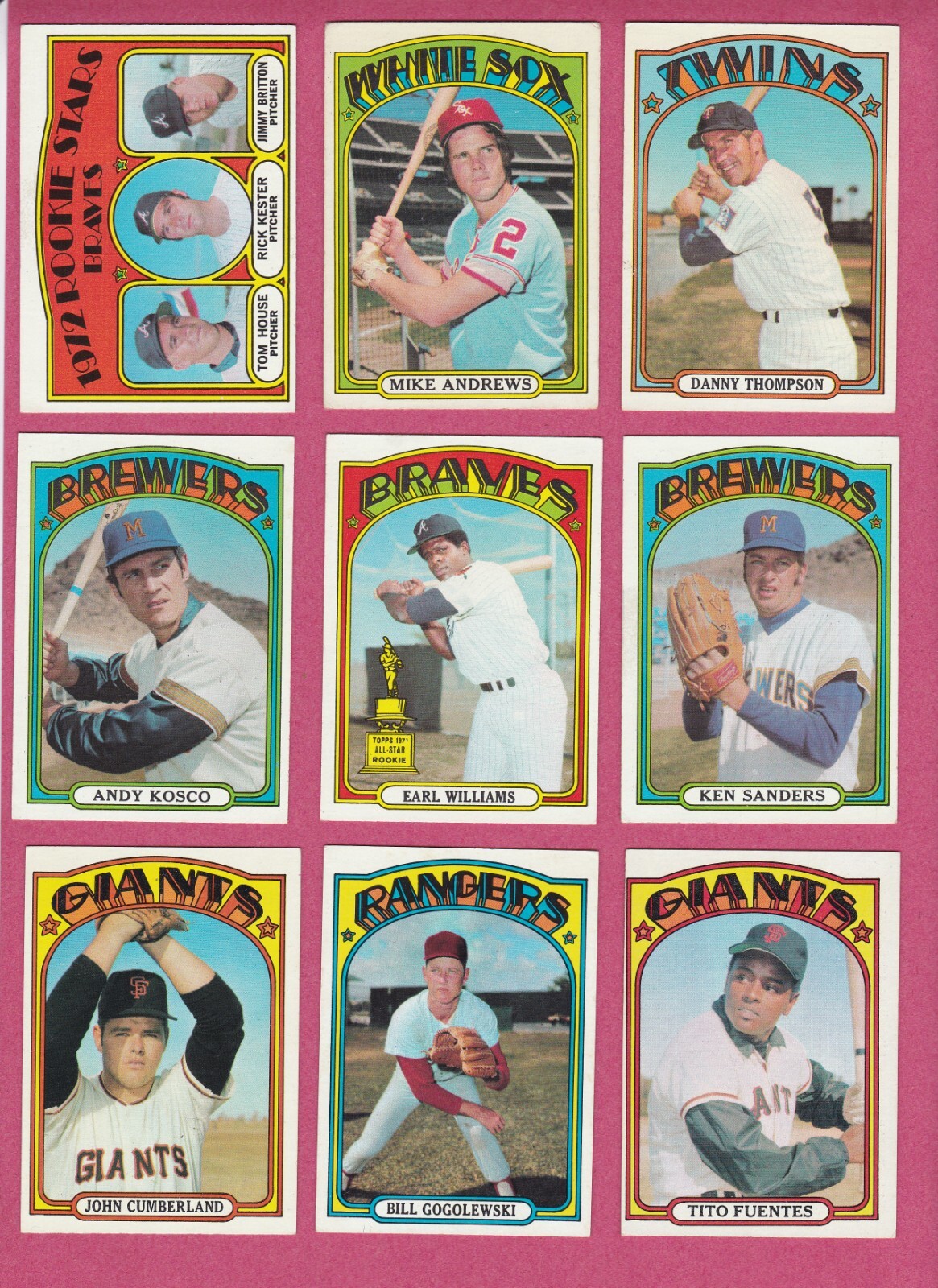 1972 Topps Baseball Cards – mostly EX+ to EXMT commons, #252 – 646