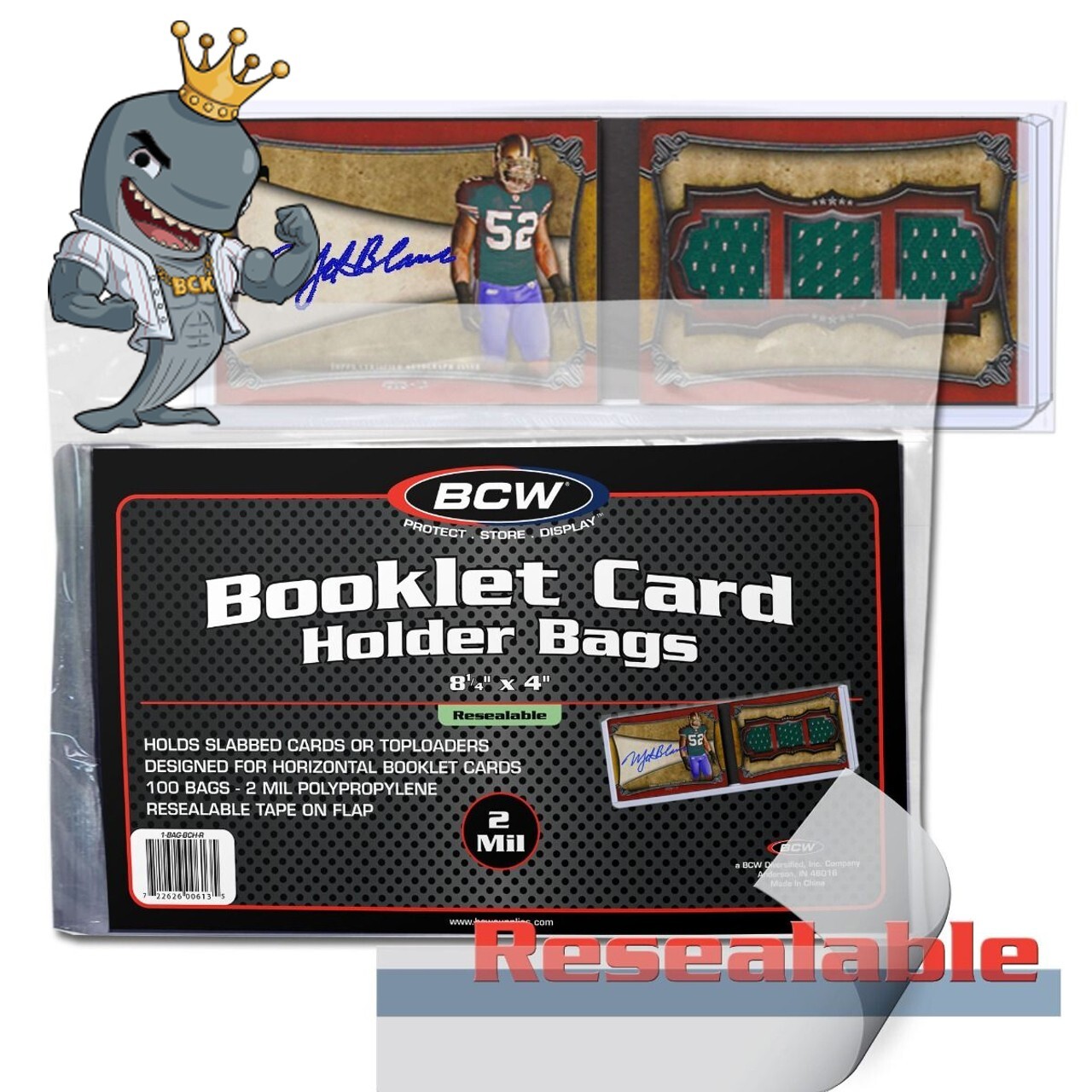 BCW Resealable Booklet Card Holder Bags – Horizontal 100ct Pack FREE SHIP