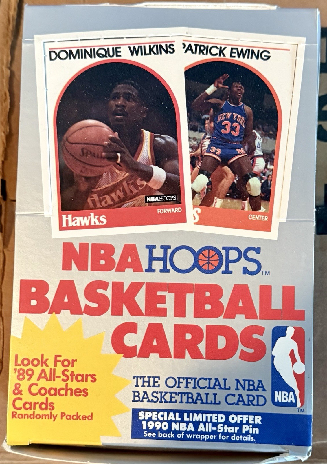 1989-90 NBA Hoops Series 1 Basketball Box With 36 Factory Sealed Packs Per Box