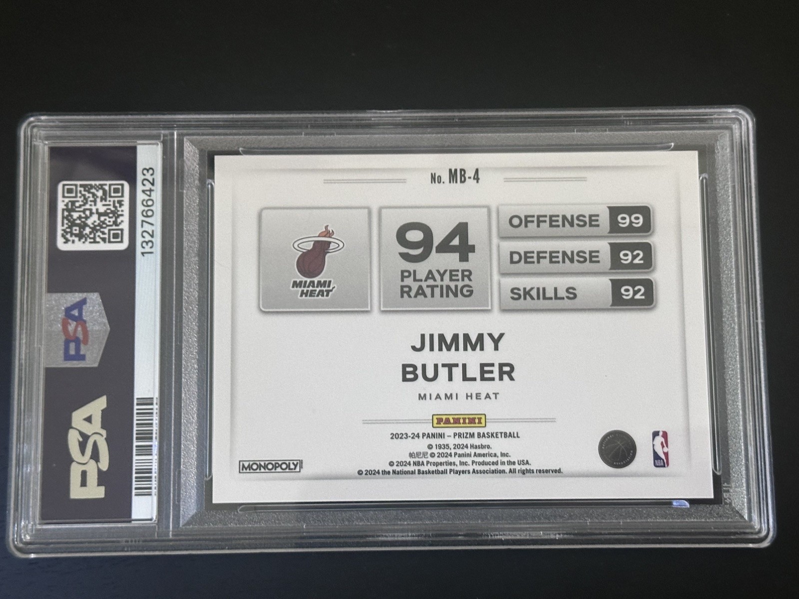 2023 Panini Prizm Monopoly Jimmy Butler Money Blast PSA 10 Heat SSP Warriors