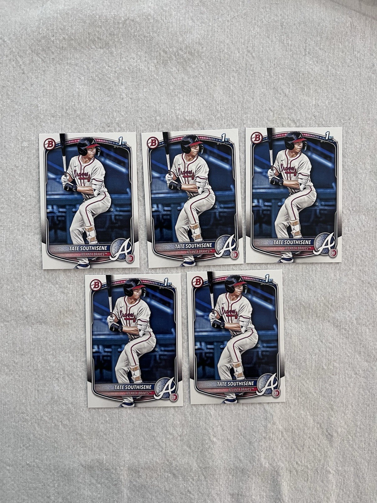 2025 Bowman Draft Tate Southisene BD-70 5 Card Paper Base Lot