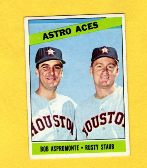 1966 Topps Astros Aces #273 Rusty Staub Bob Aspromonte Houston Astros VG/EX