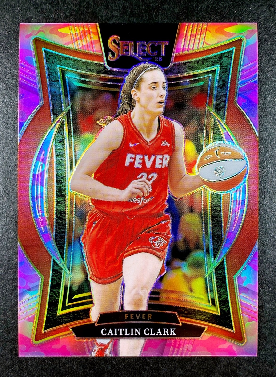 2025 Panini Select Caitlin Clark Concourse Pink Camo Prizm /175