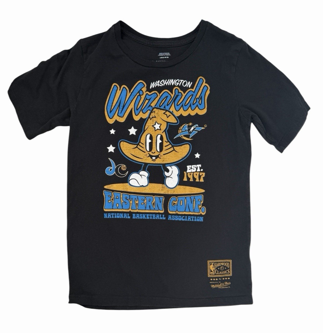 Mitchell & Ness Hardwood Classic Washington Wizards G-Wiz Youth L Black T-Shirt